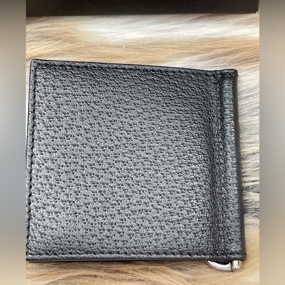 GUCCI Black Grained Leather Web Logo Bifold Bill/Money Clip Wallet - Picture 4 of 9